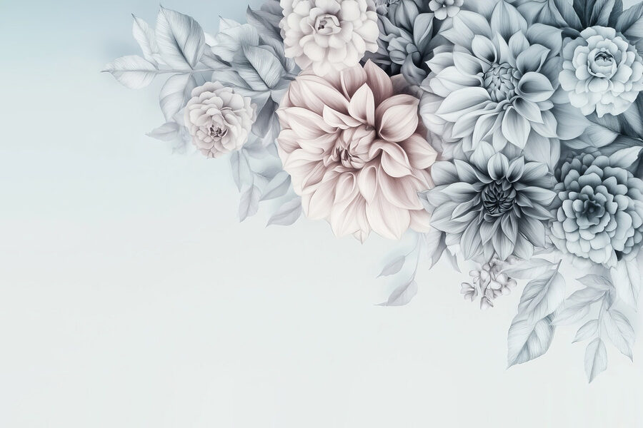 Papel de parede Grupo de flores com folhas - Image 5