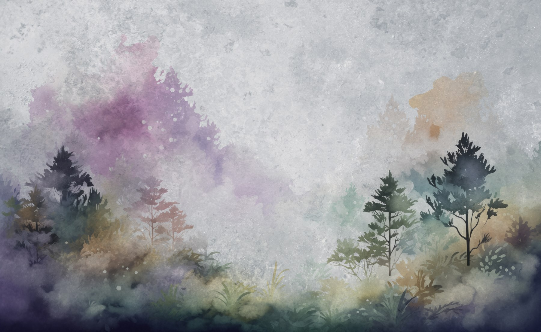 Painting of trees and bushes