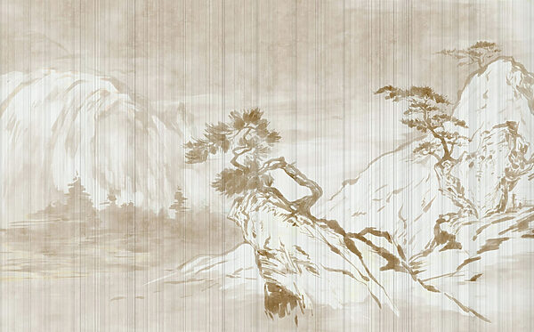 Pintura de montanhas e árvores Pintura de montanhas e árvores