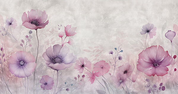 Pintura de flores sobre um fundo branco Pintura de flores sobre um fundo branco