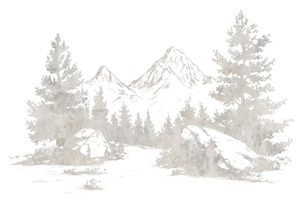 Desenho de uma cadeia de montanhas Desenho de uma cadeia de montanhas