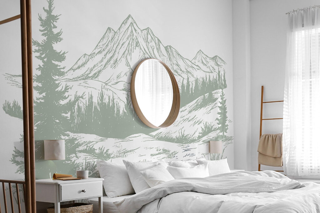 Drawing of a mountain range Drawing of a mountain range