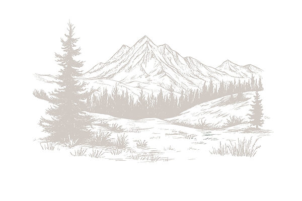 Desenho de uma cadeia de montanhas Desenho de uma cadeia de montanhas