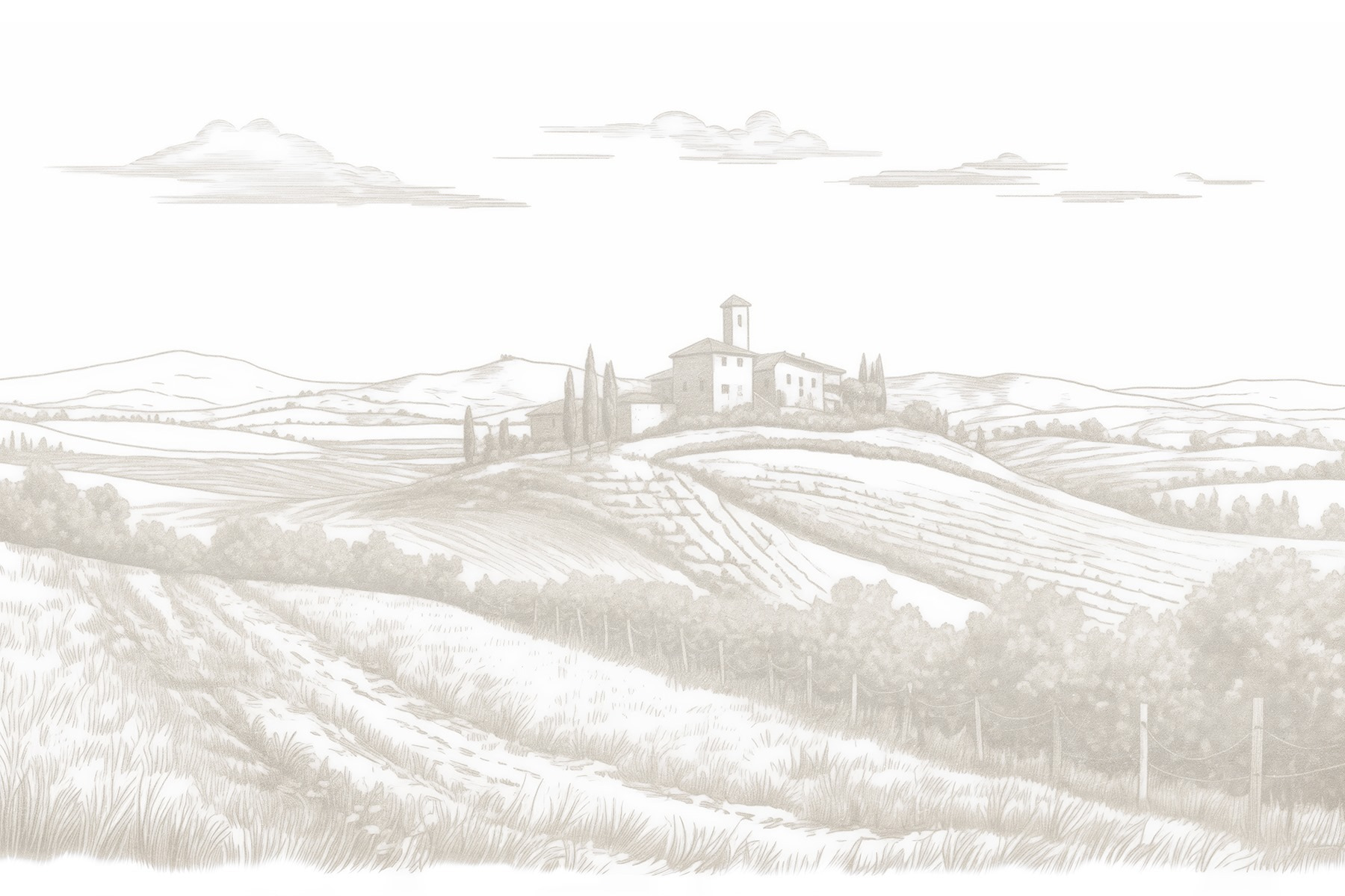 Landscape with a house and fields Landscape with a house and fields