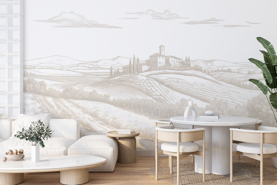 Paisagem com uma casa e campos Paisagem com uma casa e campos