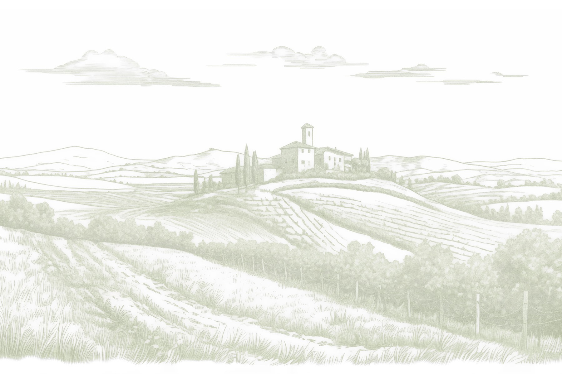 Landscape with a house and fields Landscape with a house and fields