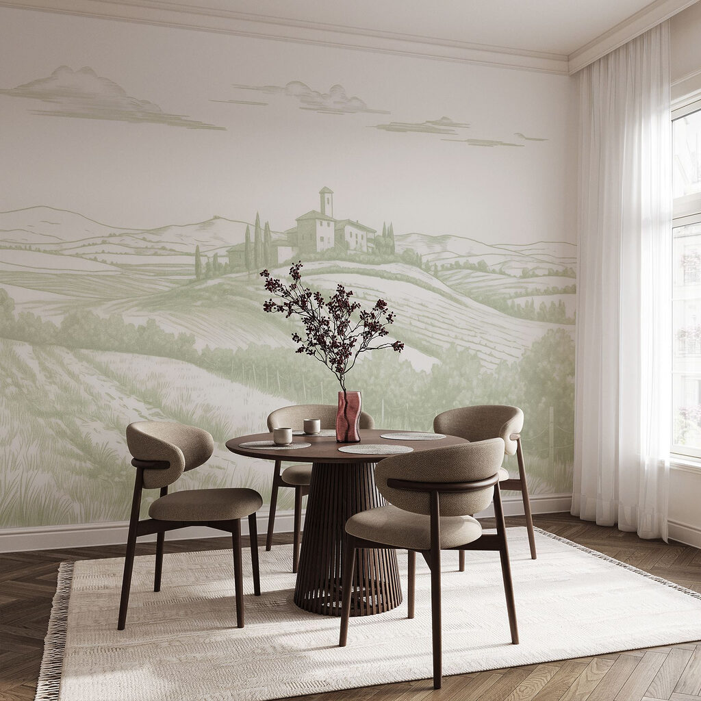 Landscape with a house and fields Landscape with a house and fields