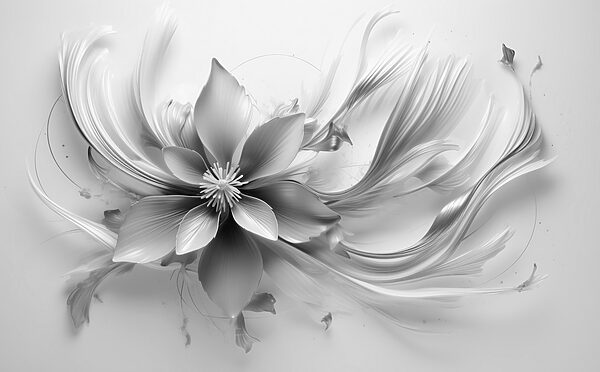 Flor com folhas e pétalas Flor com folhas e pétalas