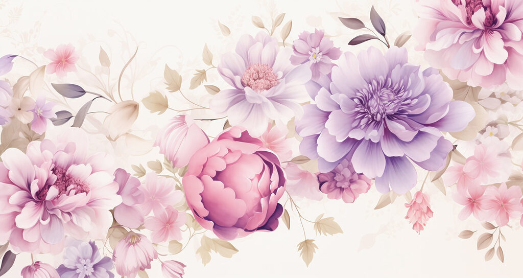 Flores delicadas em tons suaves Flores delicadas em tons suaves