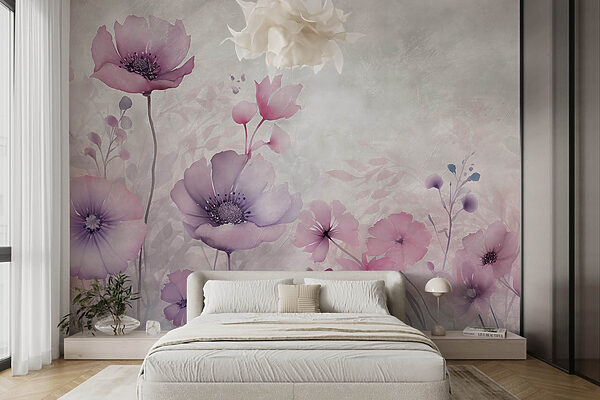 Pintura de flores sobre um fundo branco Pintura de flores sobre um fundo branco