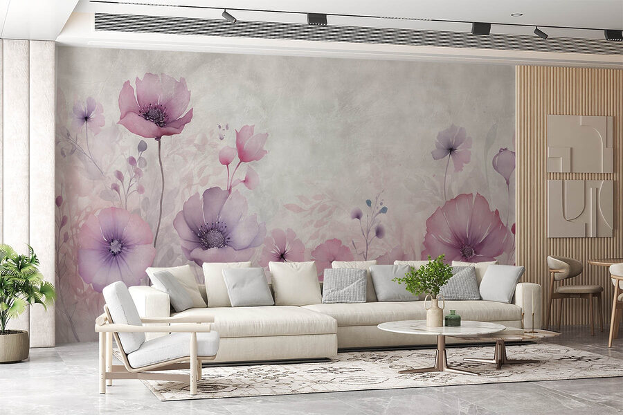 Pintura de flores sobre um fundo branco