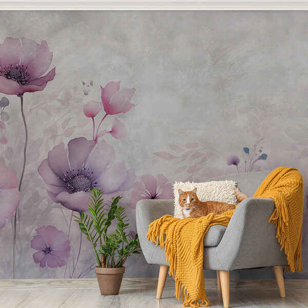 Pintura de flores sobre um fundo branco Pintura de flores sobre um fundo branco