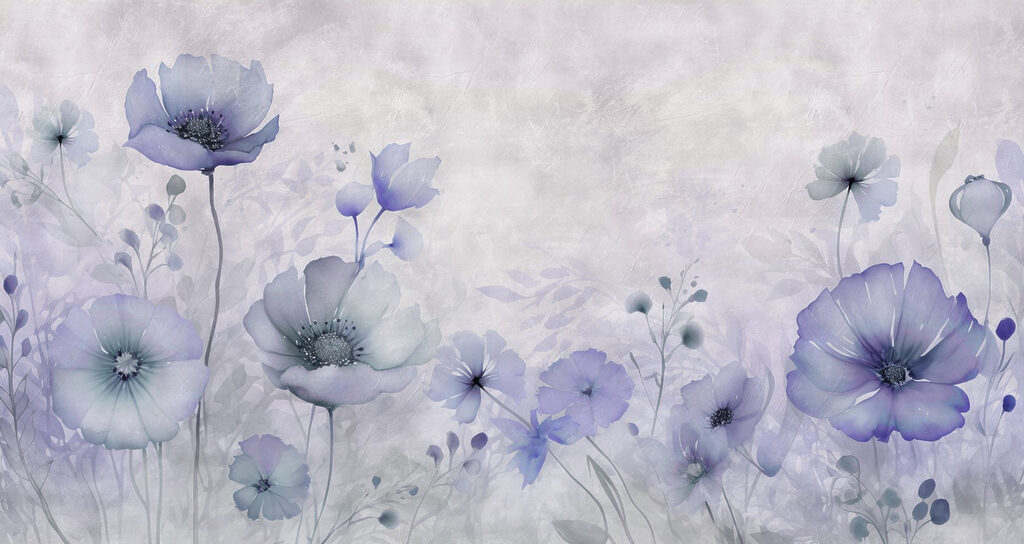 Pintura de flores sobre um fundo branco Pintura de flores sobre um fundo branco