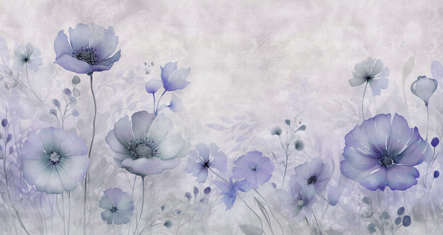 Pintura de flores sobre um fundo branco