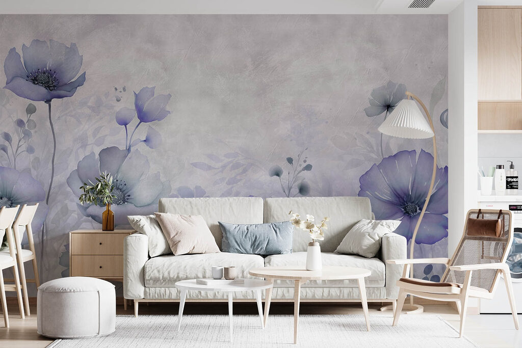 Painting of flowers on a white background Painting of flowers on a white background