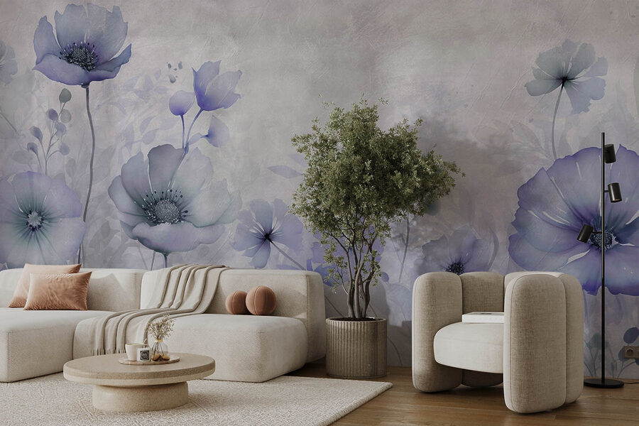 Pintura de flores sobre um fundo branco