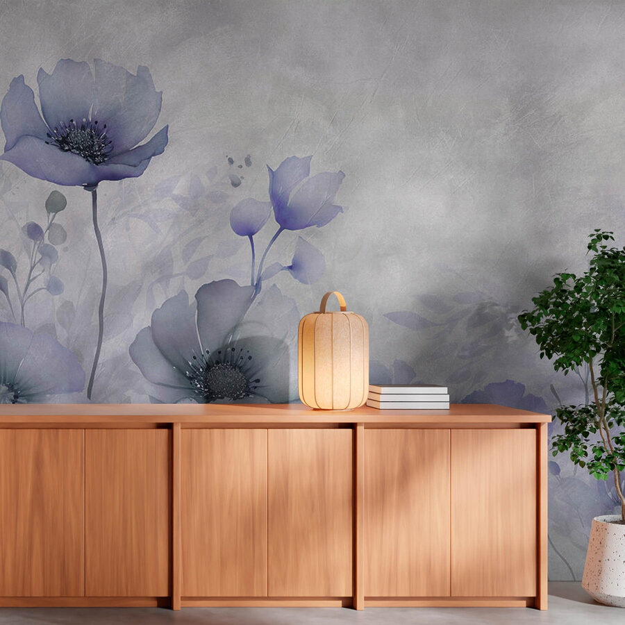 Pintura de flores sobre um fundo branco