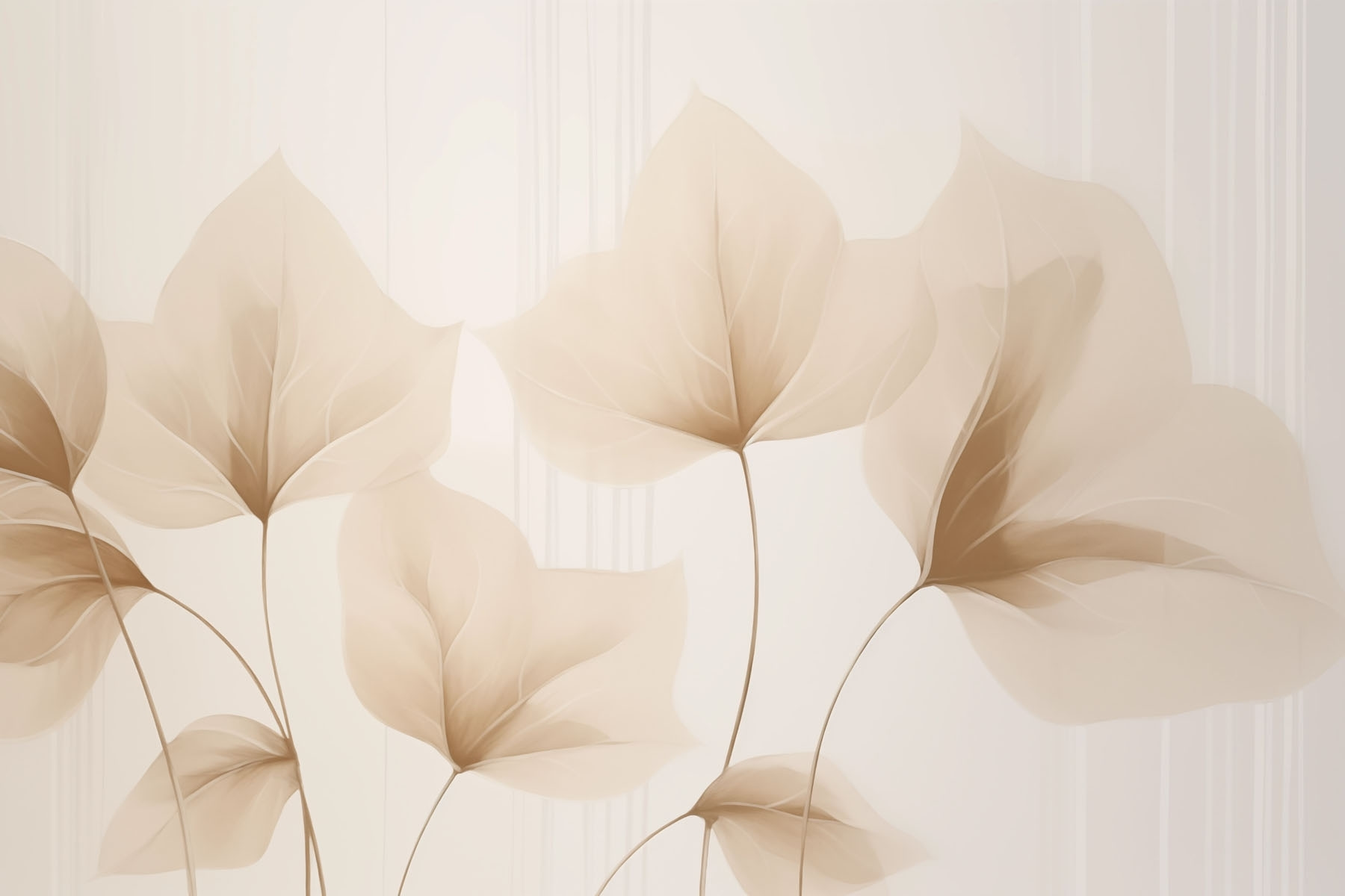 Soft leaves dance in muted light Soft leaves dance in muted light