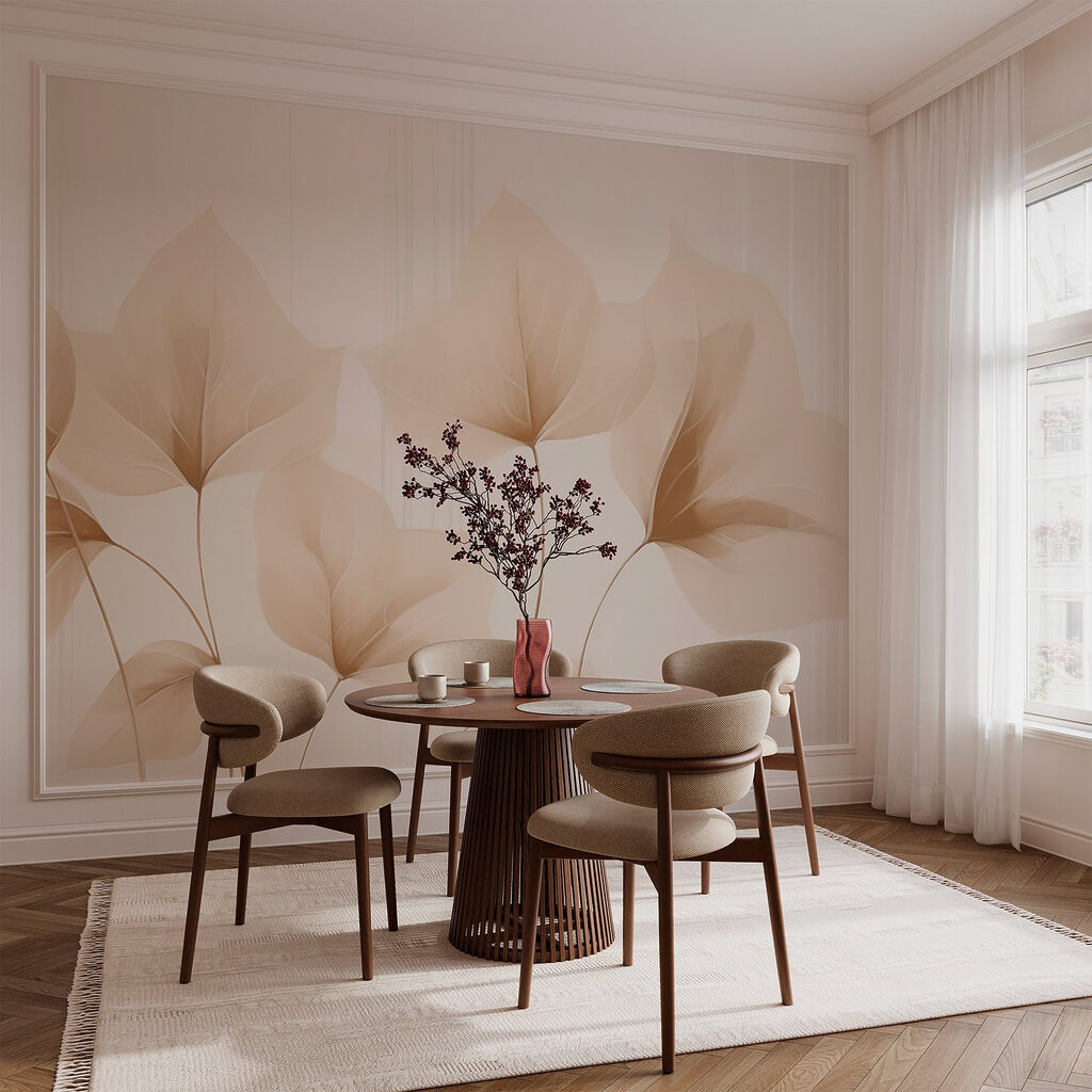 Soft leaves dance in muted light Soft leaves dance in muted light