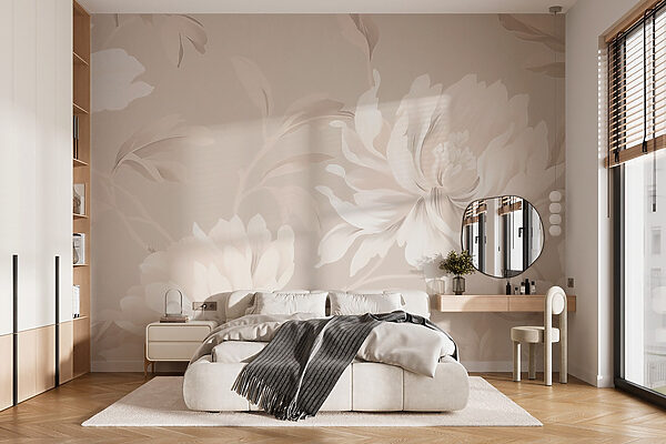 Design floral elegante em tons suaves Papel de parede Design floral elegante em tons suaves