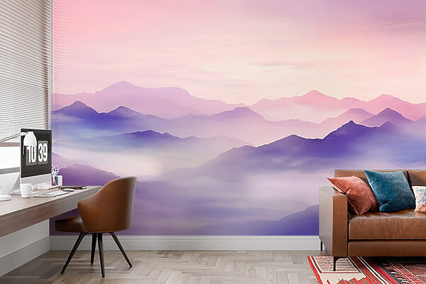 Papel de parede Paisagem de montanhas com nuvens (REF: w03367) Papel de parede Papel de parede Paisagem de montanhas com nuvens (REF: w03367)