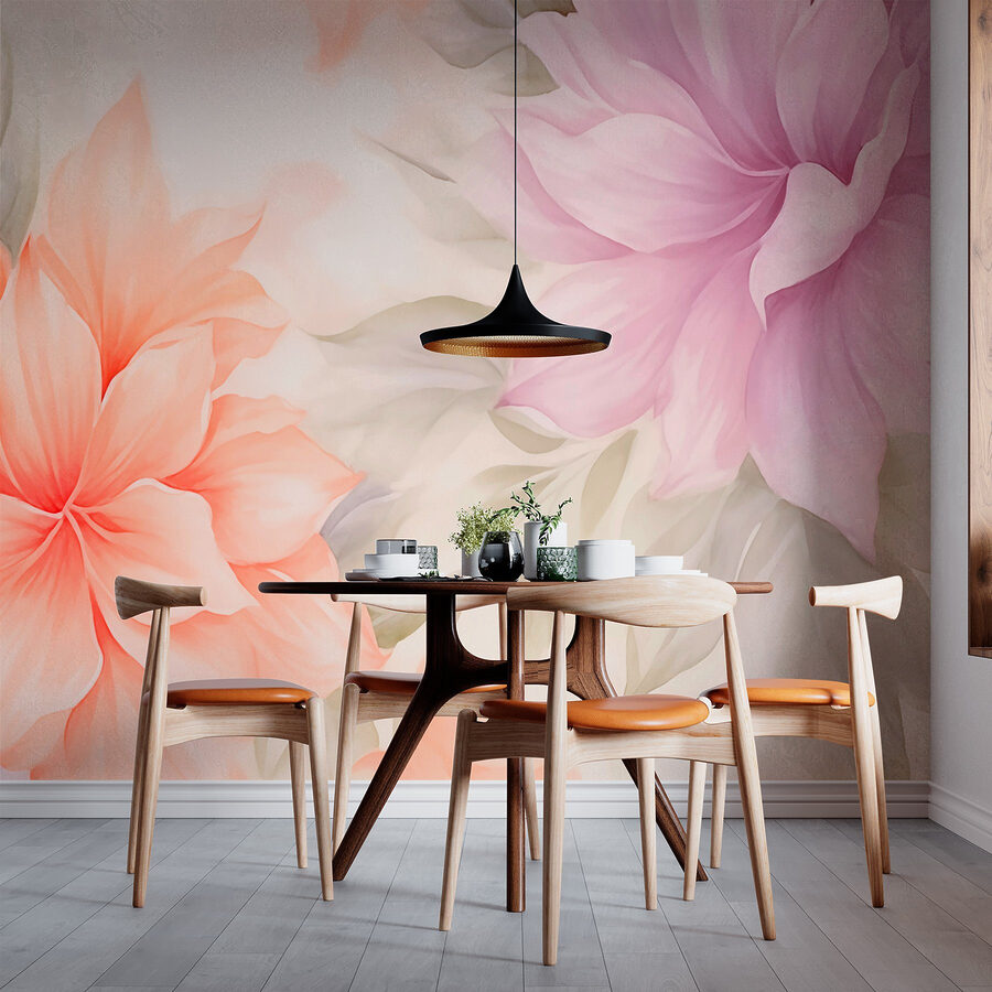 Papel de parede Florais suaves em tons pastel suaves. - Image 3
