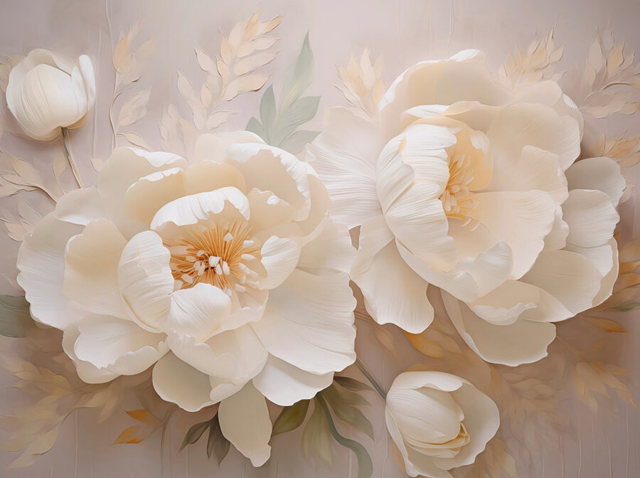 Flores elegantes adornadas com pétalas suaves
