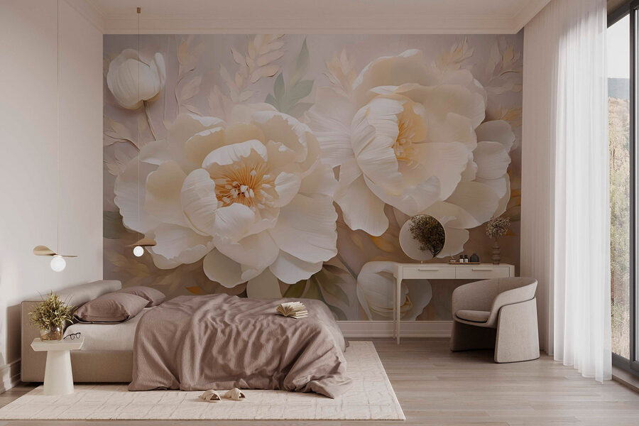 Flores elegantes adornadas com pétalas suaves