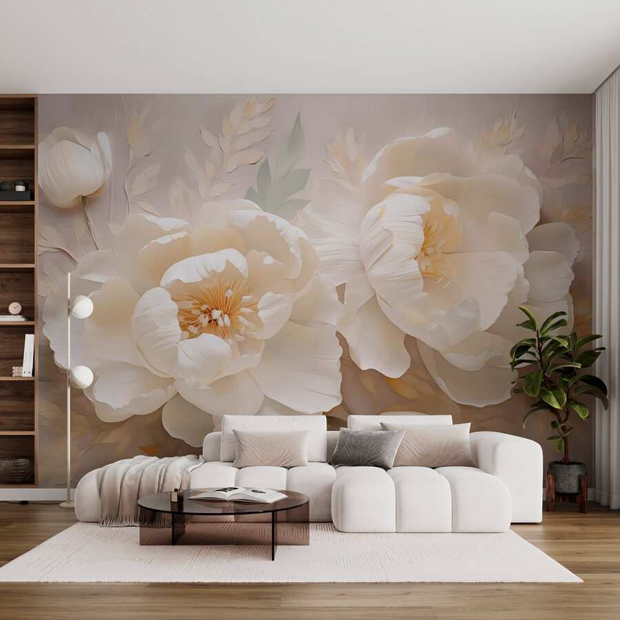 Flores elegantes adornadas com pétalas suaves