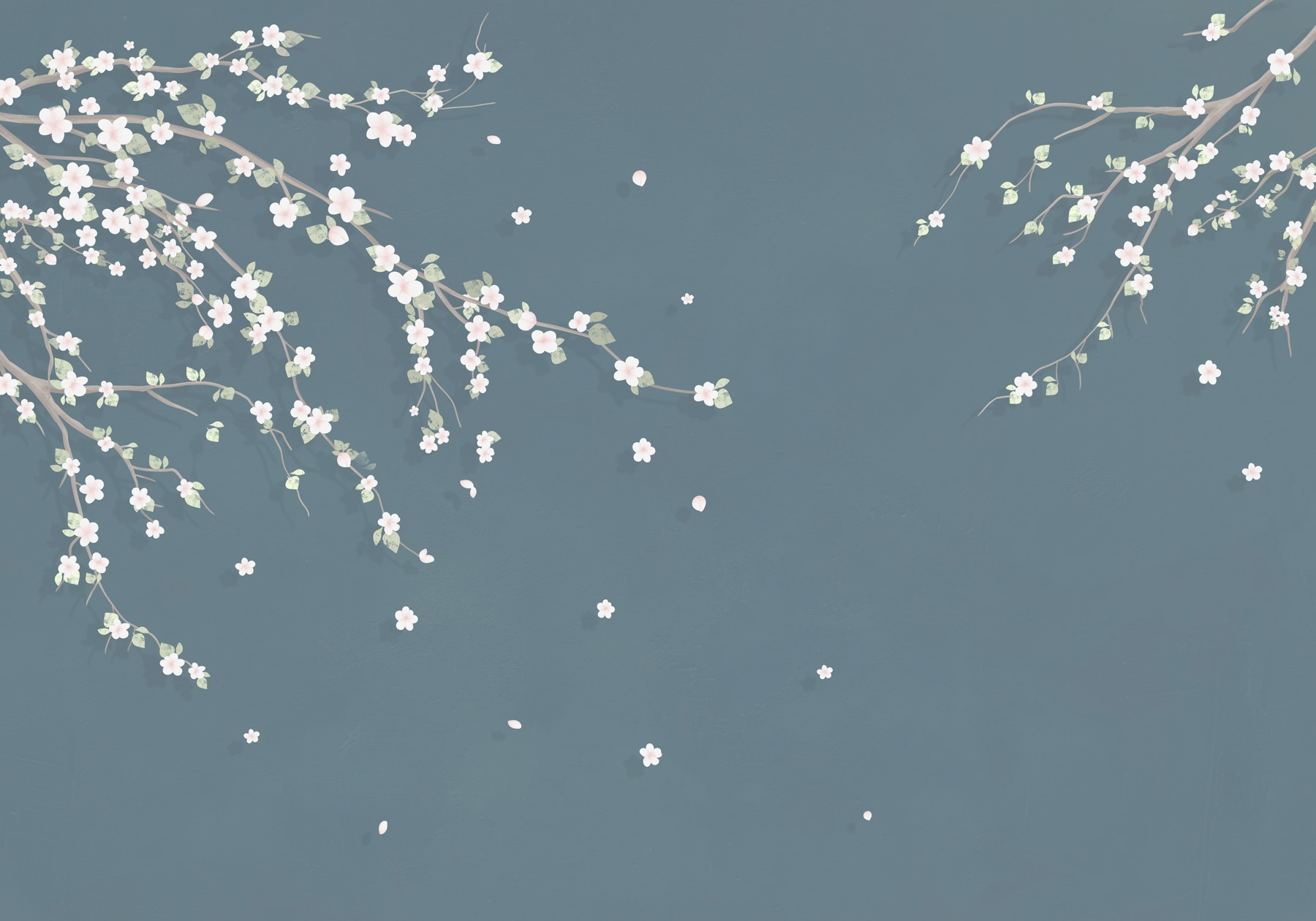 Tree branch with white flowers