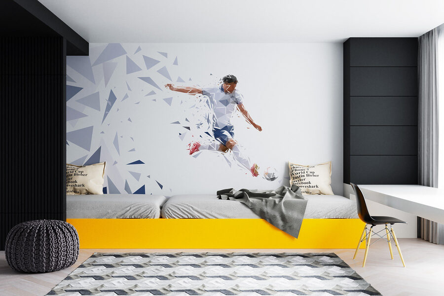 Papel de parede Homem a pontapear uma bola de futebol - Image 3