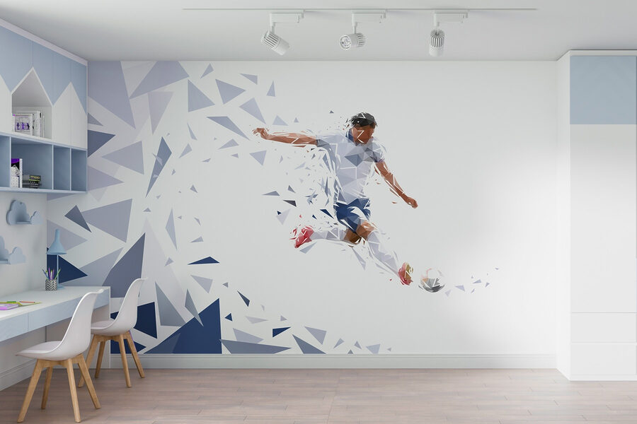 Papel de parede Homem a pontapear uma bola de futebol - Image 4