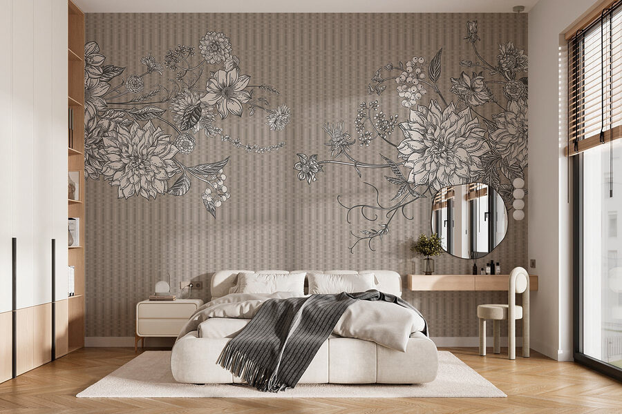 Ilustração floral elegante sobre fundo texturado