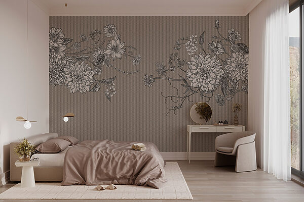 Ilustração floral elegante sobre fundo texturado Ilustração floral elegante sobre fundo texturado
