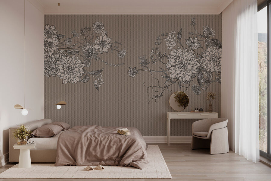 Ilustração floral elegante sobre fundo texturado
