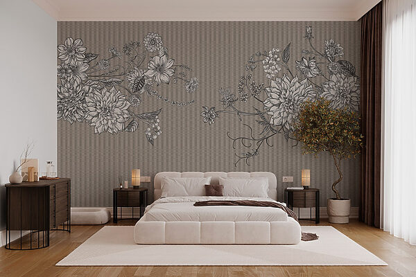 Ilustração floral elegante sobre fundo texturado Ilustração floral elegante sobre fundo texturado
