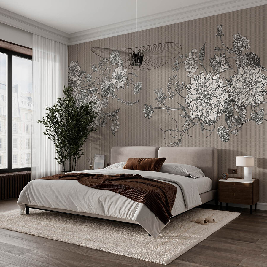 Ilustração floral elegante sobre fundo texturado