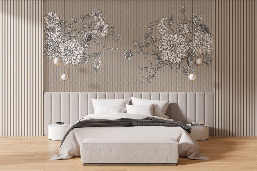 Ilustração floral elegante sobre fundo texturado