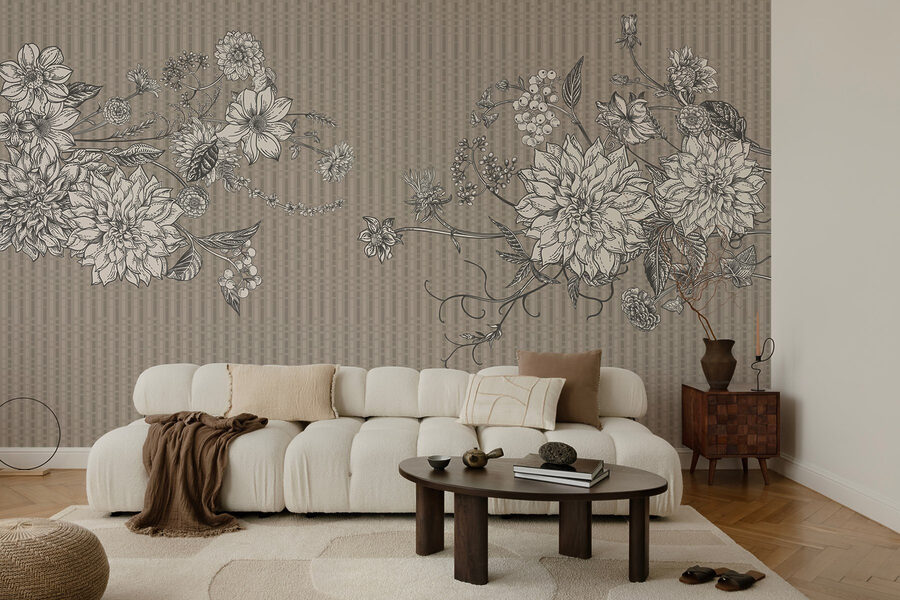 Ilustração floral elegante sobre fundo texturado
