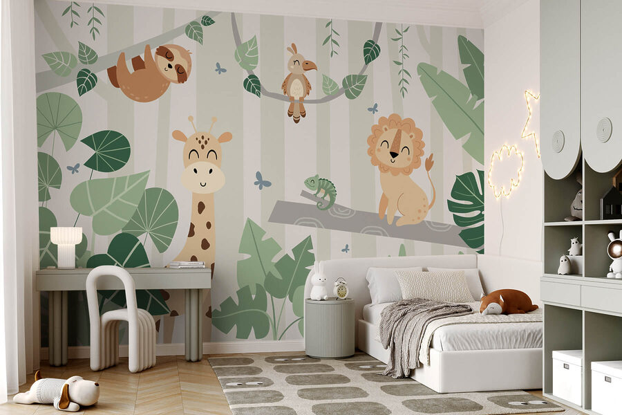 Grupo de animais numa selva