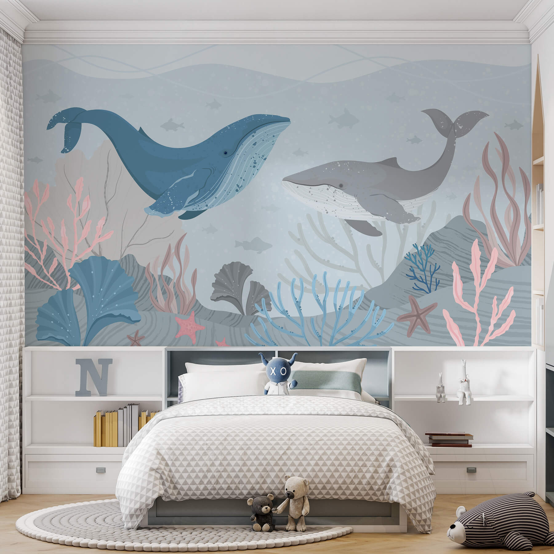 Whale and whale under water Whale and whale under water