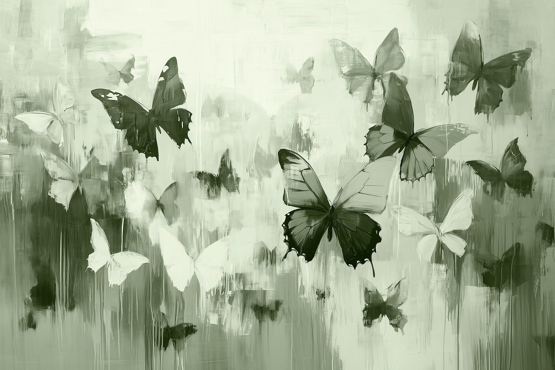 Group of butterflies flying