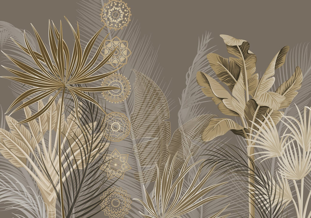 Folhas tropicais em tons subtis Folhas tropicais em tons subtis