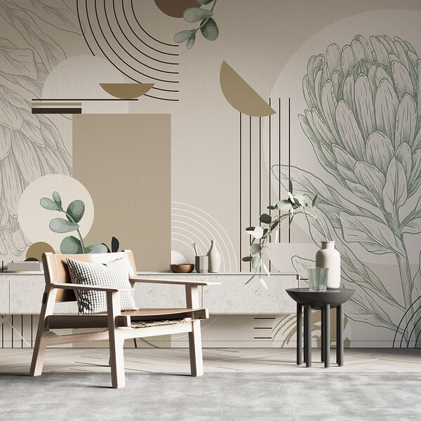 Papel de parede com uma planta e folhas Papel de parede com uma planta e folhas