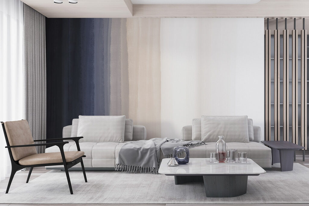 Textured stripes in soft color palette