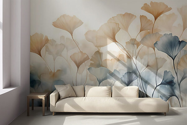 Pintura de flores com folhas Pintura de flores com folhas