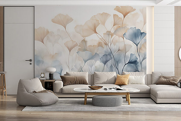 Pintura de flores com folhas Pintura de flores com folhas