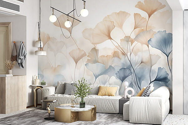 Pintura de flores com folhas Pintura de flores com folhas