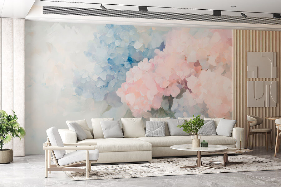 Papel de parede Pintura de flores sobre um fundo branco - Image 2