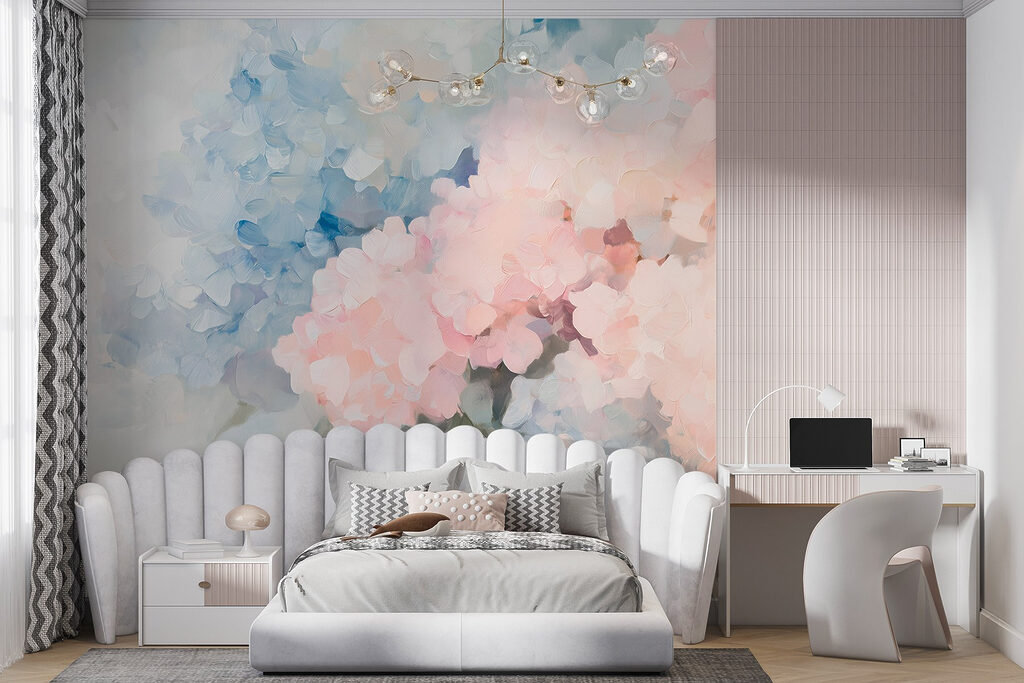 Painting of flowers on a white background Painting of flowers on a white background